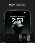 ACS10058 - iPhone 17 Air Ultra Hybrid Zero One (MagFit) in Zero One Black showing secure and strong connection. magfit compatible. unlock your daily carry with magfit to unlock the spigen ecosystem.