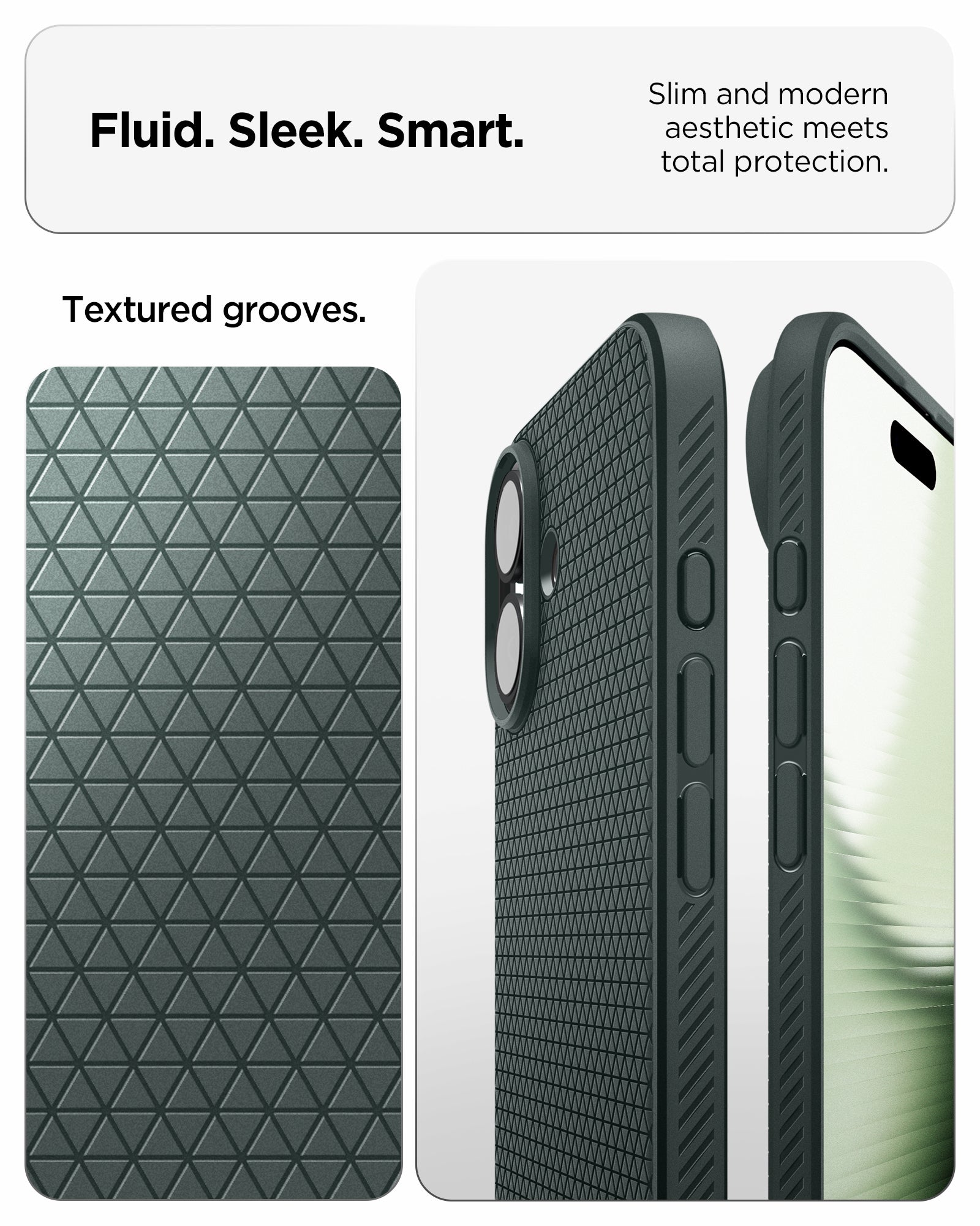 ACS09979 - iPhone 17 Liquid Air in Abyss Green showing fluid, sleek, smart. slim and modern aesthetic meets total protection.