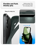 ACS09979 - iPhone 17 Liquid Air in Abyss Green showing flexible and fluid steady grip. mattecoated TPU with a textured side for everyday hold.