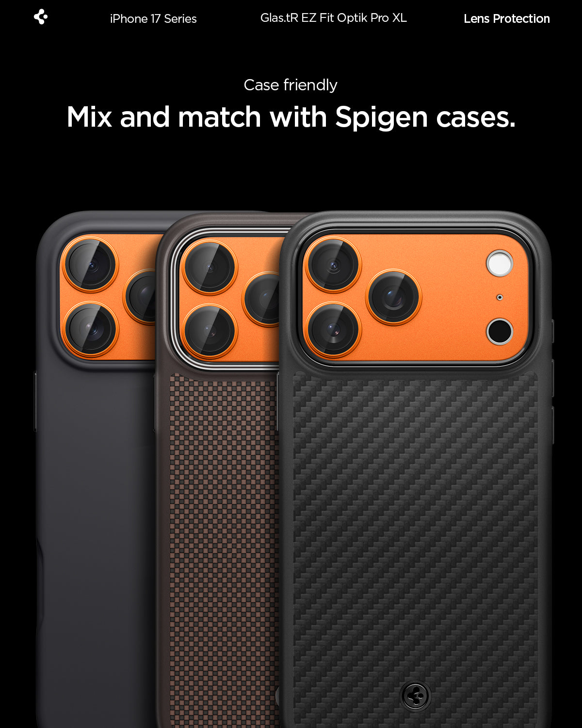 AGL10650 - iPhone 17 Pro Max Optik Pro XL EZ Fit Lens Protector in orange