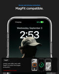 ACS10072 - iPhone 17 Pro Case Ultra Hybrid Zero One (MagFit) in Zero One Natural Titanium showing secure and strong connection. magfit compatible. unlock your daily carry with magfit to unlock the spigen ecosystem.