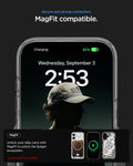 ACS10088 - iPhone 17 Ultra Hybrid Zero One (MagFit) in Zero One Natural Titanium showing secure and strong connection. magfit compatible. unlock your daily carry with magfit to unlock the spigen ecosystem.