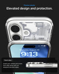 ACS10087 - iPhone 17 Ultra Hybrid Zero One (MagFit) in Zero One White showing precise cutouts. Elevated design and protection. Raised edges guard your camera and screen from daily drops with our designed elevated edges.