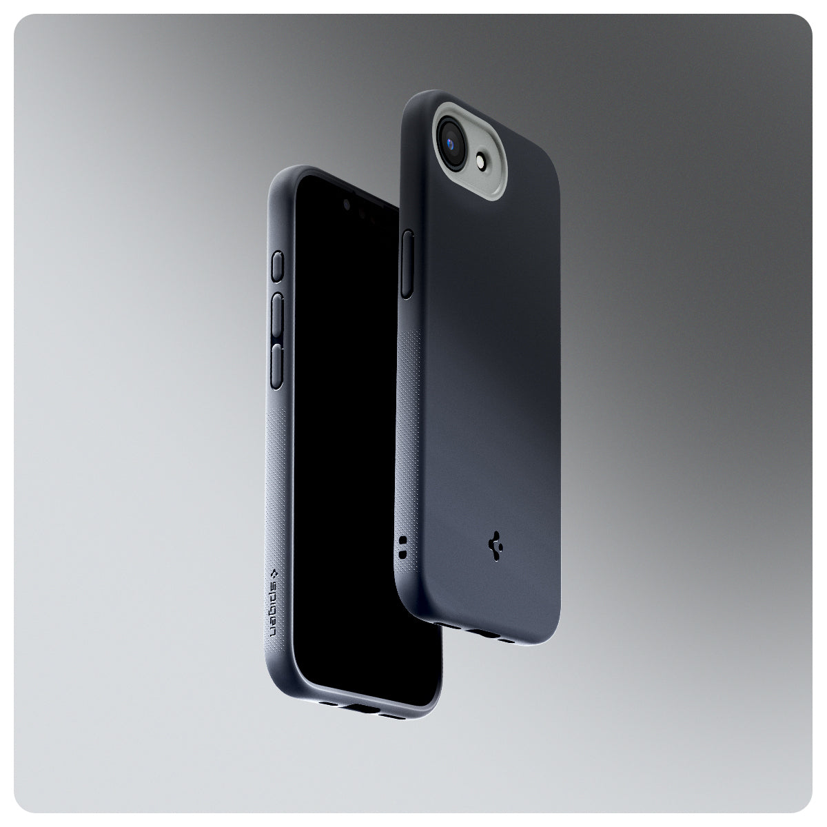 ACS09155 - iPhone 16e Case Nano Pop (MagFit) in Black Sesame showing the partial back, partial front and sides