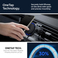 ACP07082 - OneTap Pro 3 CryoMax™ Air Vent Car Mount ITS12WC (MagFit) in Black showing the onetap technology, securely hold iphones on the drive with quick and precise mounting, onetap tech, snap into 30% faster magsafe charging wherever you go