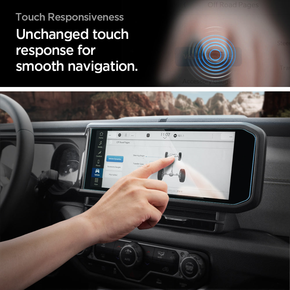 AGL07279 - Jeep Wrangler Screen Protector GLAS.tR SLIM touch responsiveness. Unchanged touch response for smooth navigation.