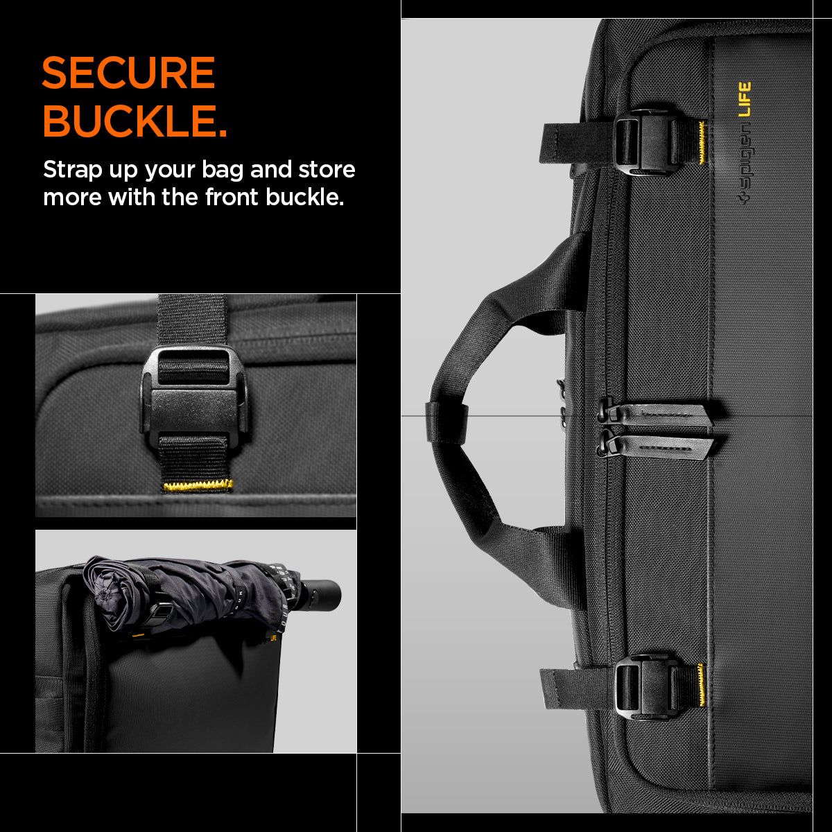 AFA09540 - Klasden Laptop Business Shoulder Bag KD300 secure buckle. strap up your bag and store more with the front buckle.