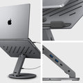 AMP08885 - Laptop Stand Hub LD204H showing side with laptop.