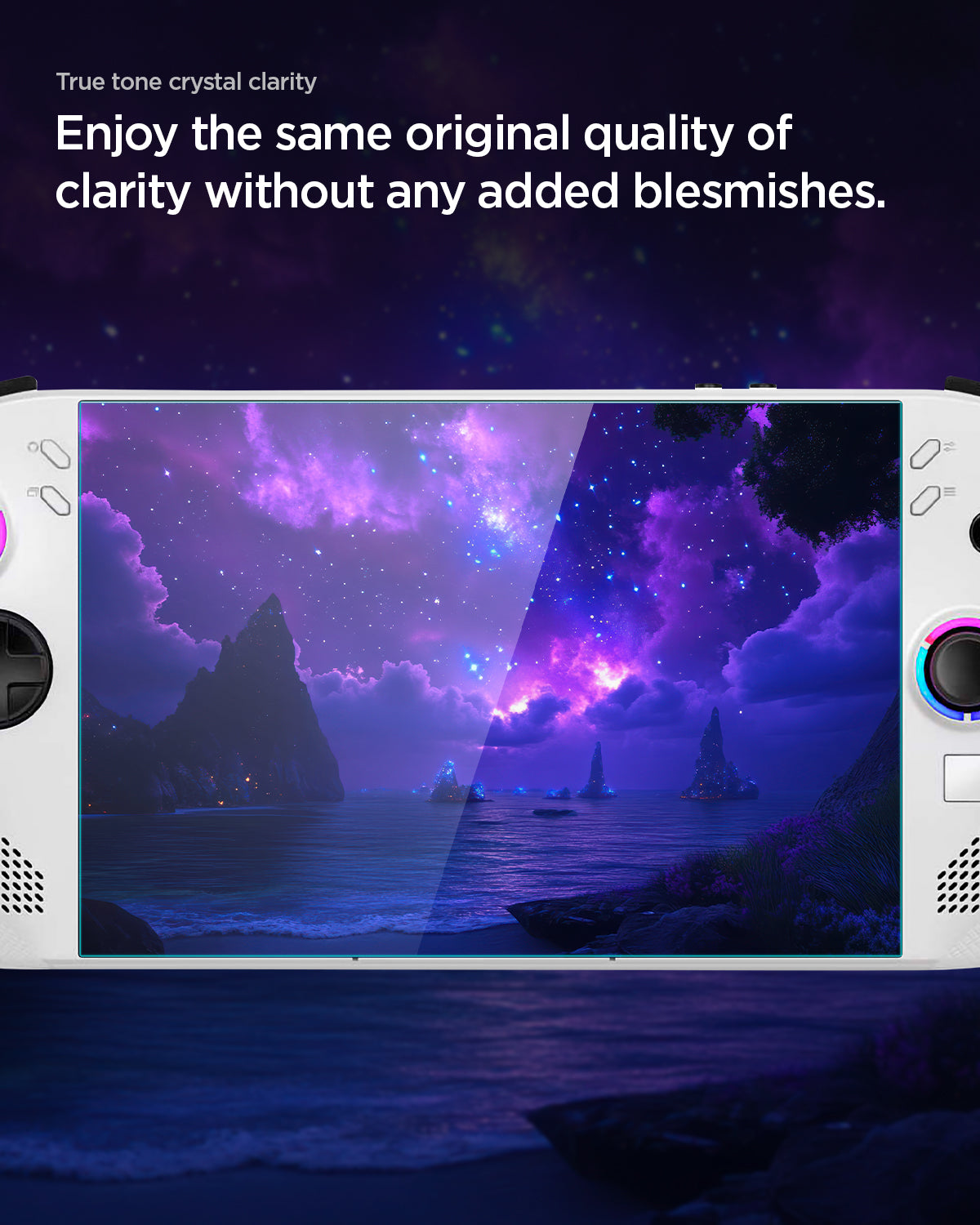 AGL09773 - Lenovo Legion Go S Glas.tR SLIM in Clear showing the true tone crystal clarity. Enjoy the same original quality of clarity without any added blemishes