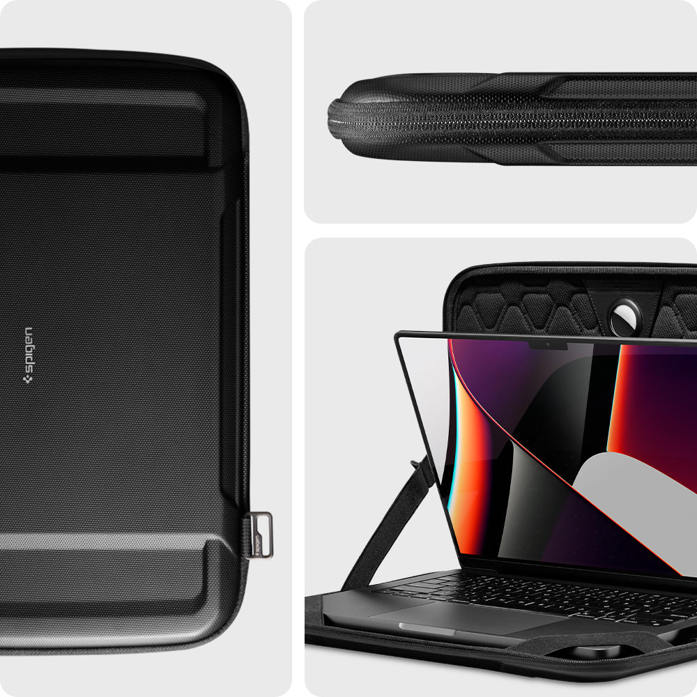AFA04270 - Rugged Armor Pro Laptop Pouch 14" in Black showing the different angles
