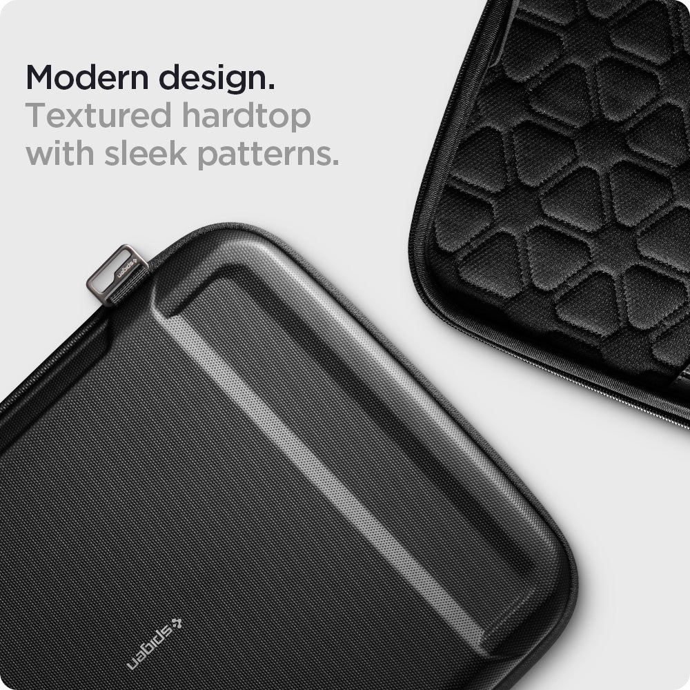AFA04270 - Rugged Armor Pro Laptop Pouch 14" in Black showing the modern design. Textured hardtop with sleek patterns