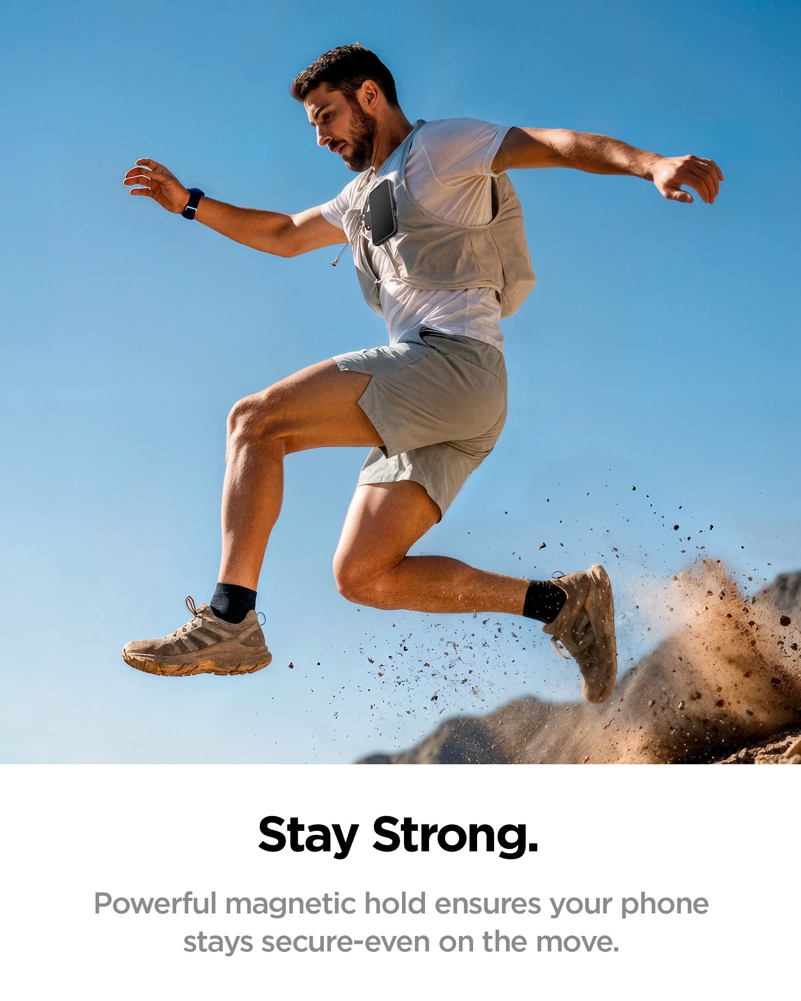 AMP09122 - Mag Fit Clip in black stay strong. Powerful strong. Powerful magnetic hold ensures your phone stay secure even on the move.