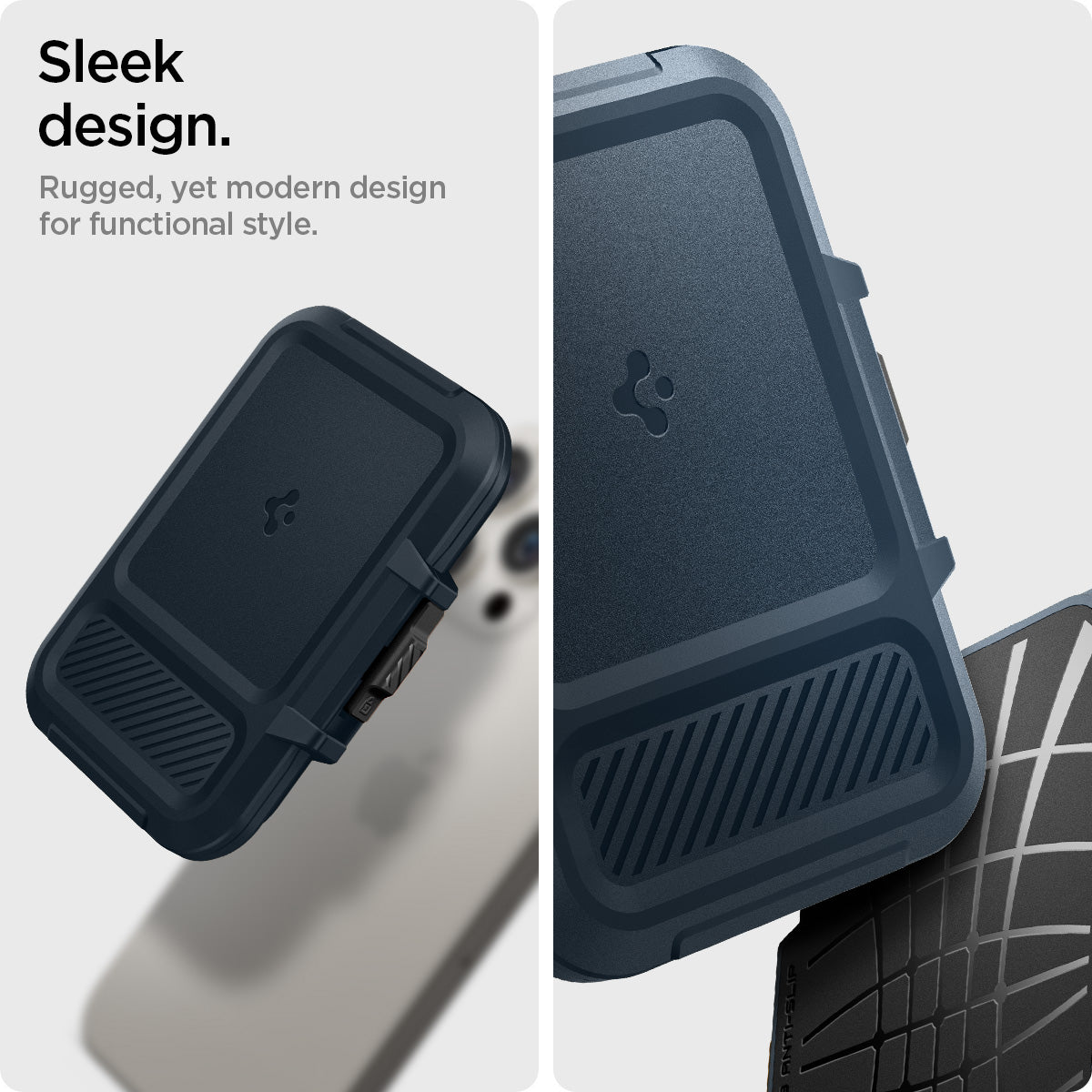AFA08526 - MagSafe Card Holder Lock Fit (MagFit) in Metal Slate showing the sleek design, rugged, yet modern design for functional style