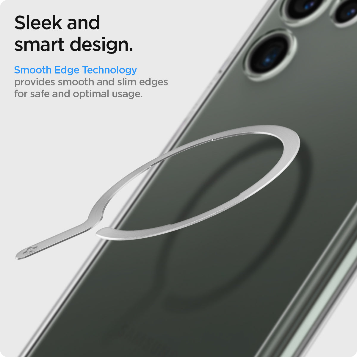 ACP03805 - OneTap MagSafe Metal Plate (MagFit) in silver showing the sleek and smart design. Smooth Edge Technology provides smooth and slim edge for safe and optimal usage