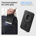 AFA07402 - MagSafe Card Holder Urban Fit (MagFit) in Black showing the textured pattern for extra grip, spider web anti-slip silicone molding stops wallet from slipping off
