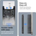 AFA07400 - Ultra Hybrid Zero One MagFit Wallet (MagFit) in Zero One showing the easy on, easy off. Attach and detaches easily with Magsafe. Access cards with ease. Use the cutout to push your cards up and out