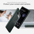 ACS06094 - Pixel 7a Case Liquid Air in abyss green raised protection for scratch prevention. Protect your screen and camera.
