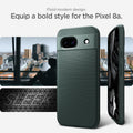 ACS07258 - Pixel 8a Case Liquid Air in Abyss Green fluid modern design. Equip a bold style for the pixel 8a.
