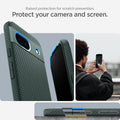 ACS07258 - Pixel 8a Case Liquid Air in Abyss Green raised protection for scratch prevention. Protect your screen and camera.
