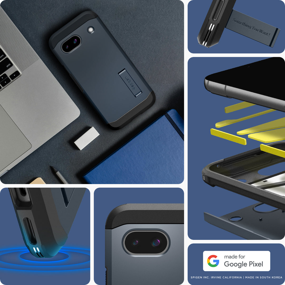 ACS07265 - Pixel 8a Case Tough Armor in Metal Slate made for google.