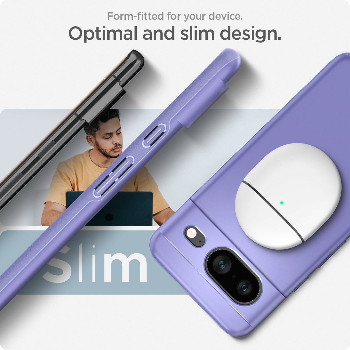 ACS06292 - Pixel 8 Case Thin Fit in awesome violet form fitted for your device. Optimal and slim design.