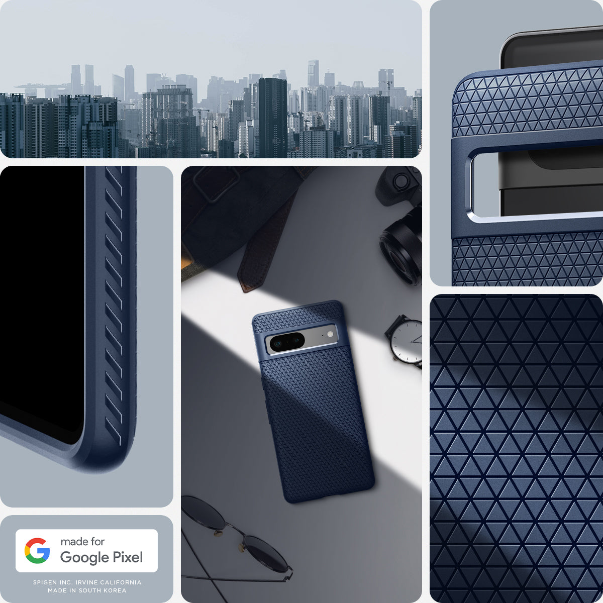 ACS04697 - Pixel 7 Case Liquid Air in navy blue made for google.
