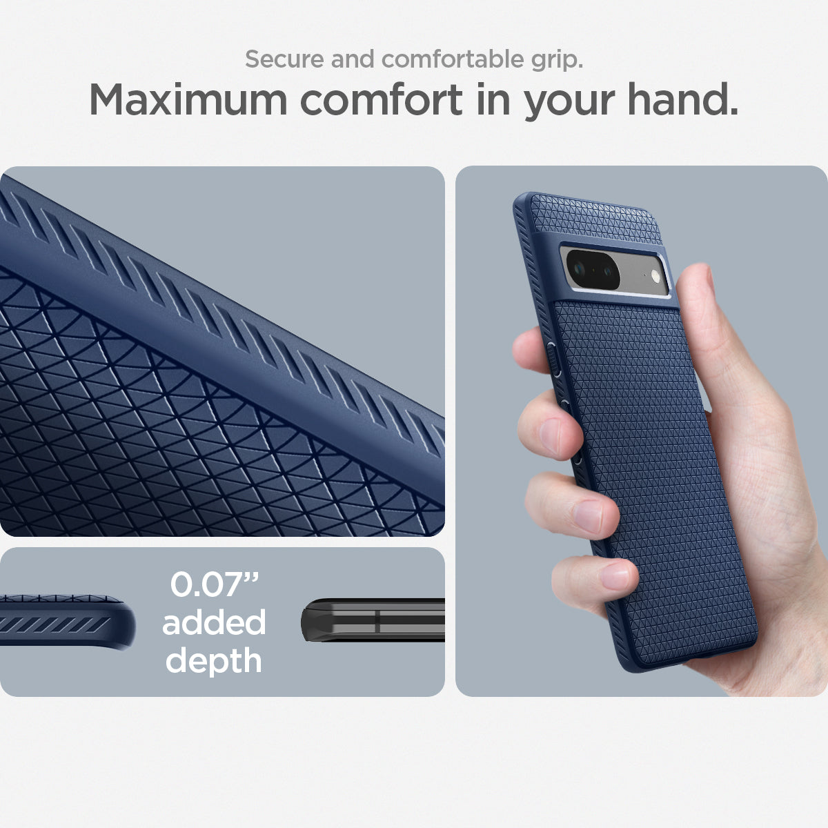ACS04697 - Pixel 7 Case Liquid Air in navy blue secure and comfortable grip. Maximum comfort in your hand.