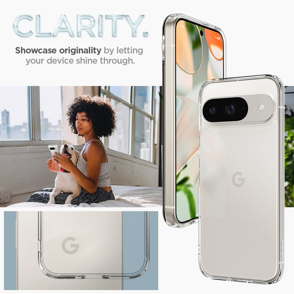 ACS07687 - Pixel 9 Pro Case Ultra Hybrid in Crystal Clear clarity. Showcase originality by letting your device shine through.