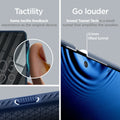 ACS04724 - Pixel 7 Pro Case Liquid Air in navy blue tactility same tactile feedback experience as the original device. go louder sound tunnel tech is a small tunnel that amplifies the speaker. 0.1mm lifted tunnel.