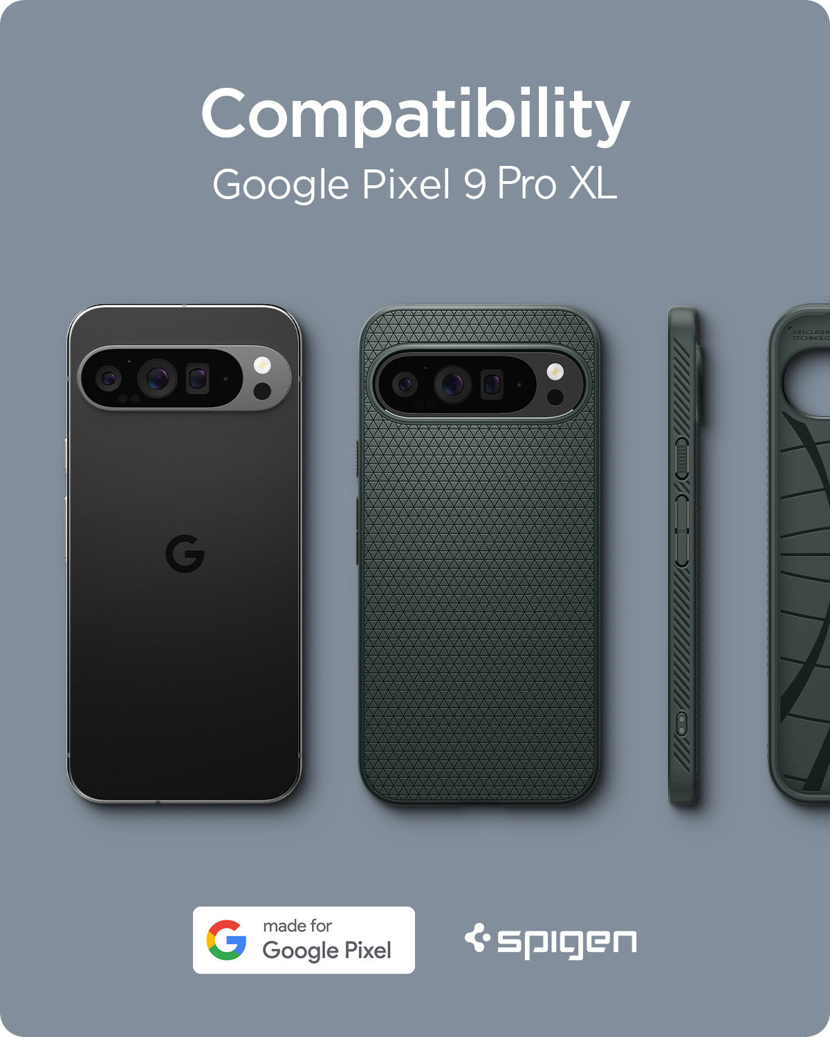 ACS07717 - Pixel 9 Pro XL Case Liquid Air in Abyss Green compatible with Google Pixel 9 pro XL.