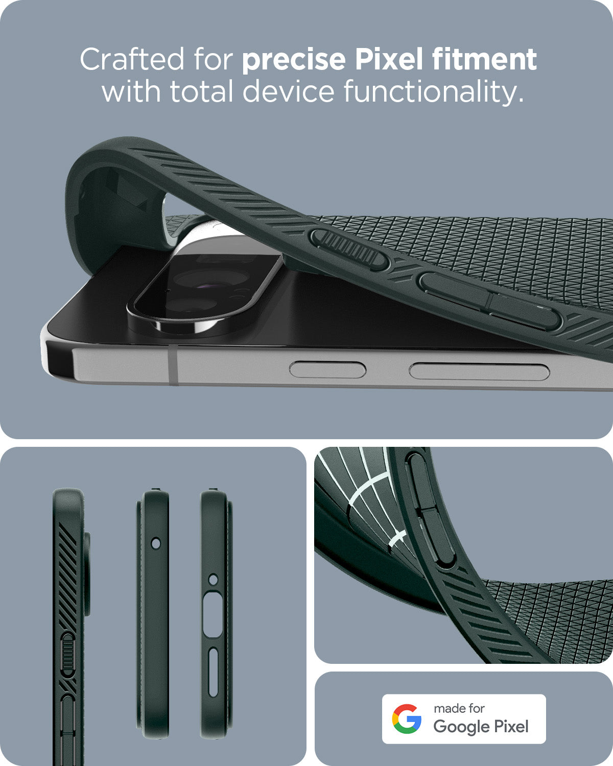 ACS07717 - Pixel 9 Pro XL Case Liquid Air in Abyss Green crafted for precise pixel fitment with total device functionality.