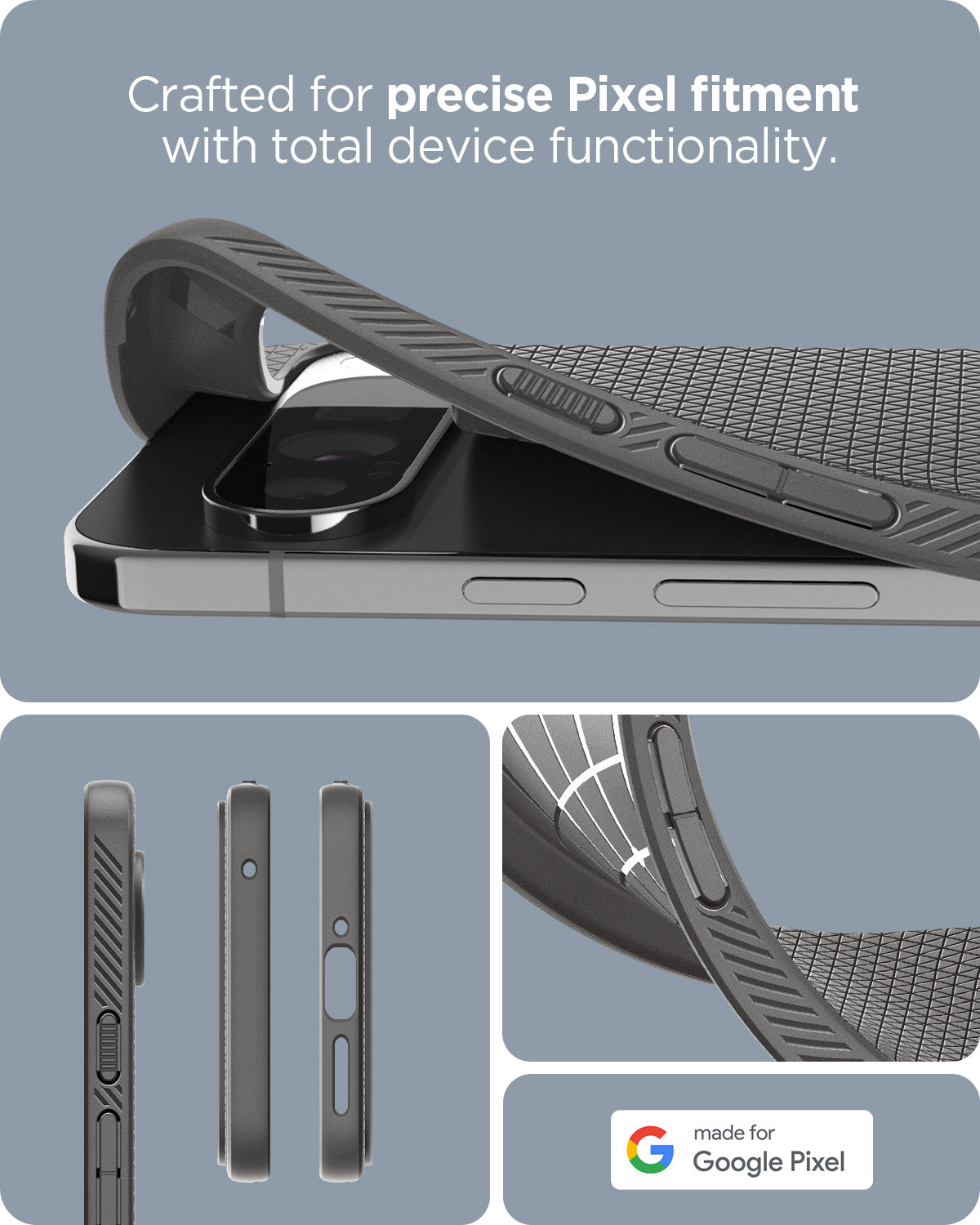 ACS07718 - Pixel 9 Pro XL Case Liquid Air in Marble Gray crafted for precise pixel fitment with total device functionality.