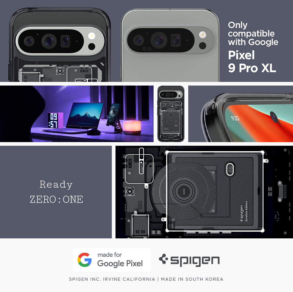 ACS07722 - Pixel 9 Pro XL Case Ultra Hybrid Zero One in Zero One only compatible with Google Pixel 9 pro XL.