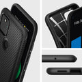 ACS01896 - Pixel 5 Case Liquid Air in black showing the side of the phone and case.