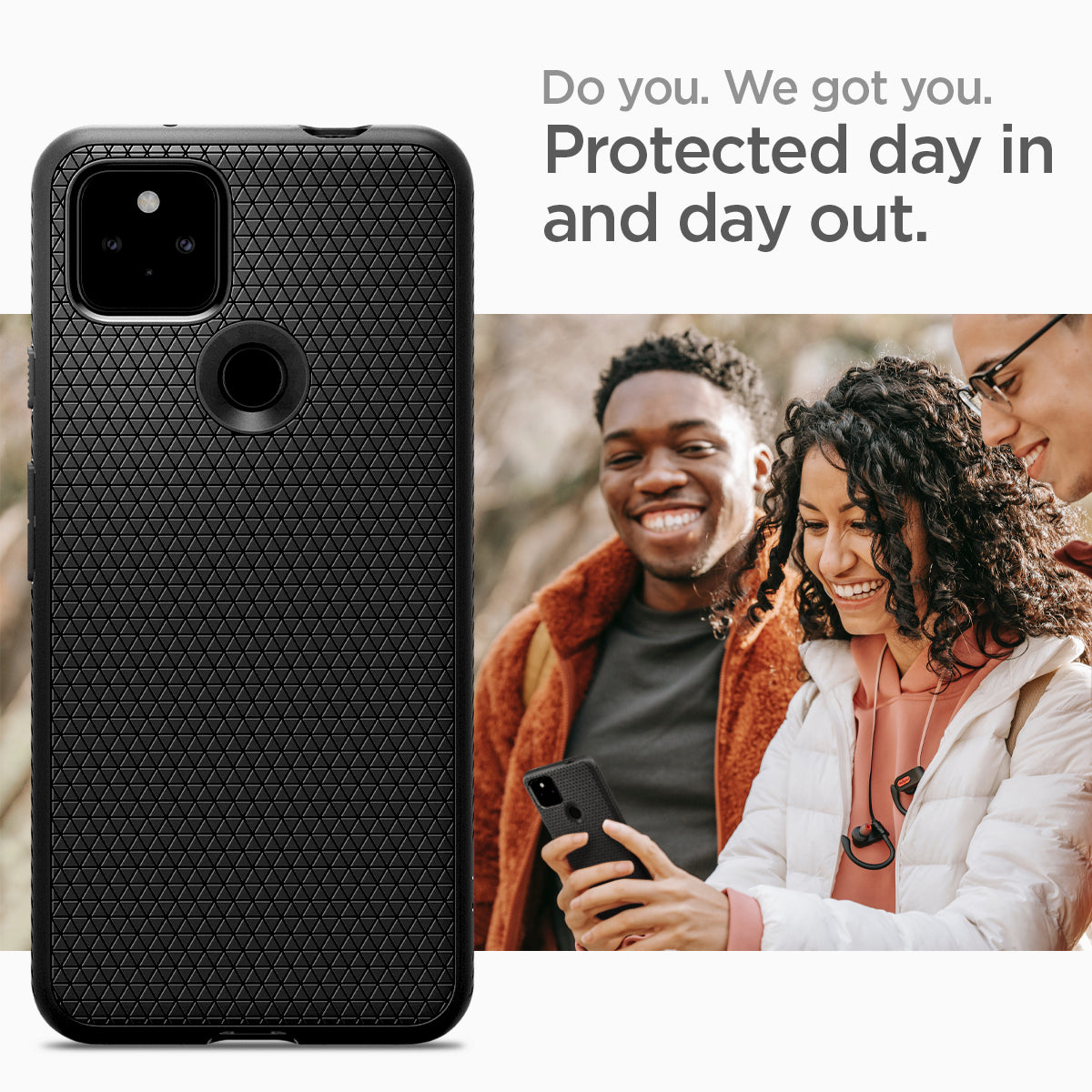 ACS02907 - Pixel 5a Case Liquid Air in matte black do you. we got you. protected day in and day out.