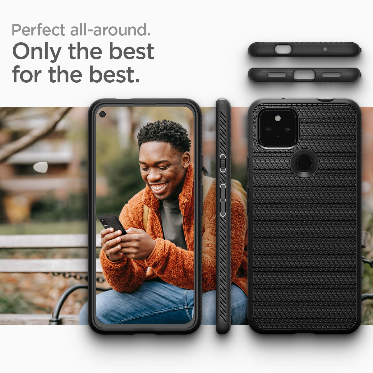 ACS02907 - Pixel 5a Case Liquid Air in matte black perfect all around. only the best for the best.