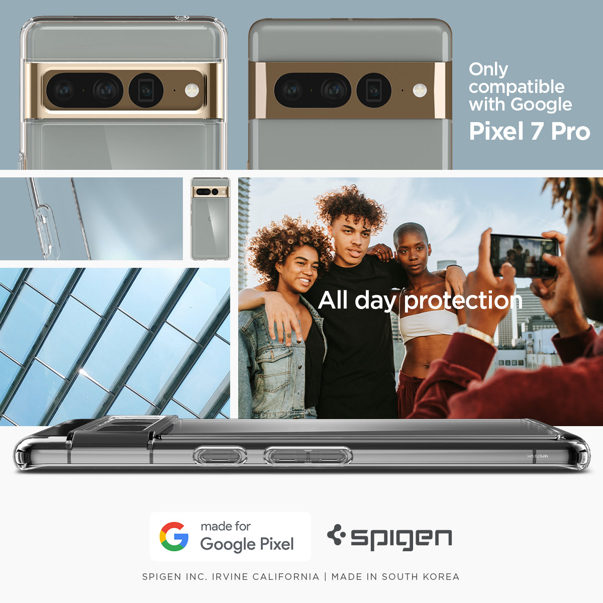 ACS04726 - Pixel 7 Pro Case Ultra Hybrid in crystal clear only compatible Pixel 7 pro. All day protection