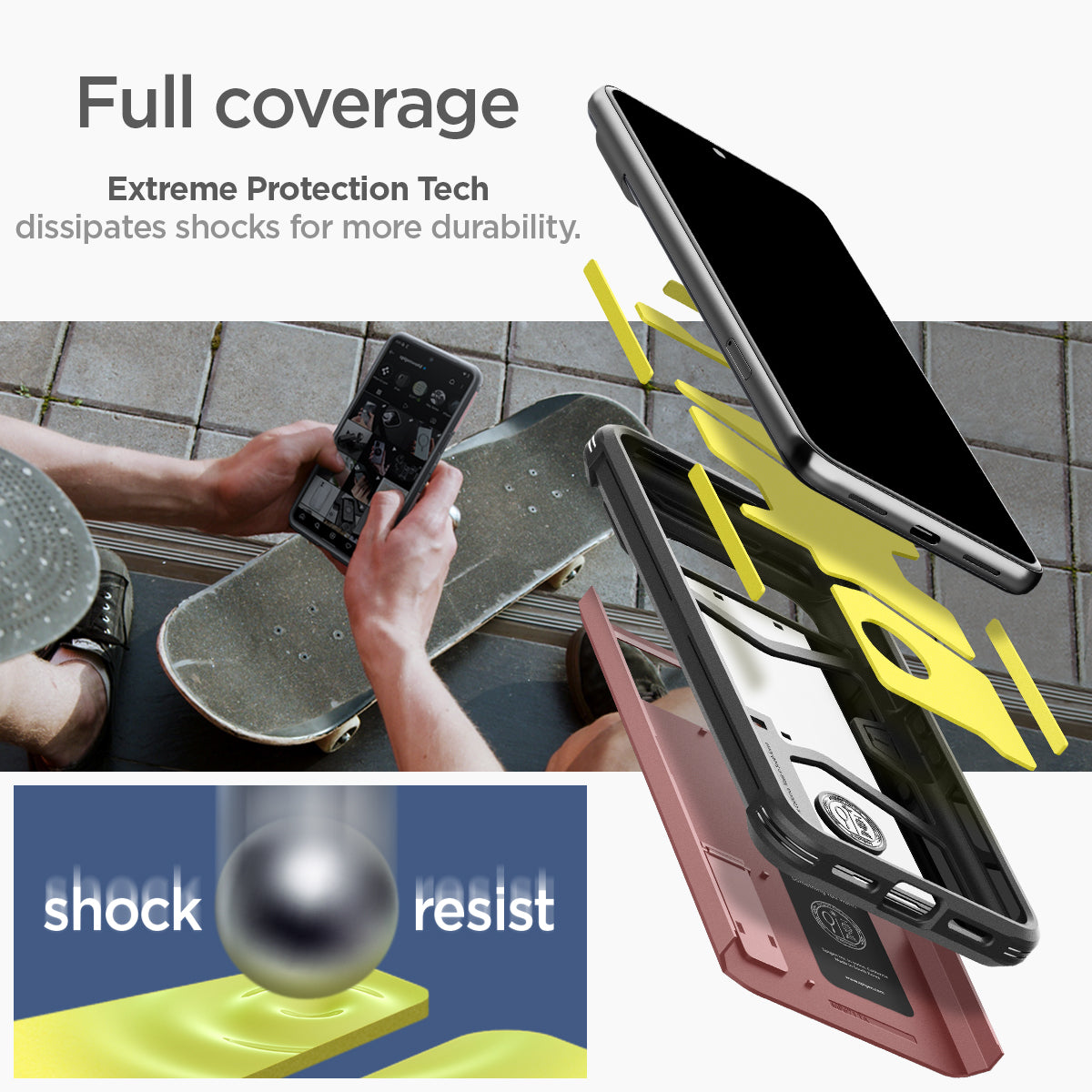 ACS06321 - Pixel 8 Pro Case Tough Armor in rose gold Full coverage extreme protection tech dissipates shocks for more durability. Shock resist.