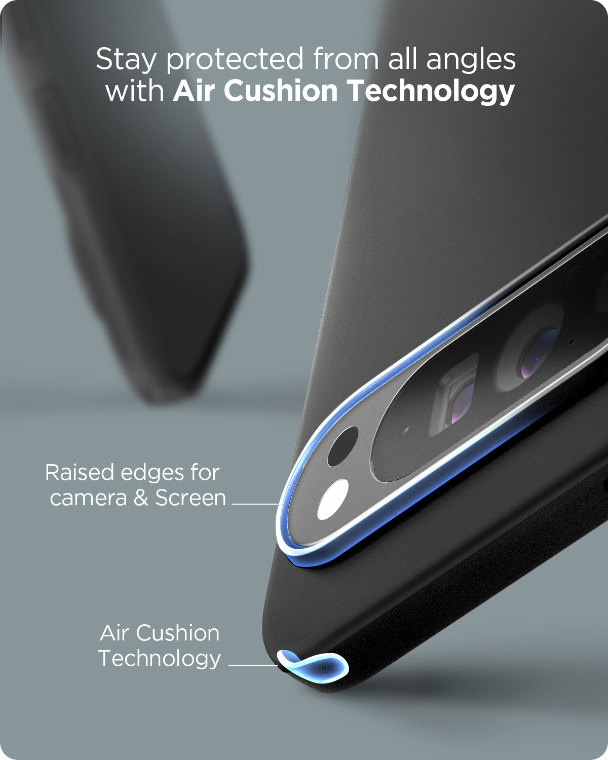 ACS07697 - Pixel 9 Pro Case Thin Fit in Black stay protected from all angles with Air cushion technology. Raised edges for camera and screen. Air cushion technology.