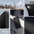 ACS09039 - Pixel 9a Case Liquid Air in Matte Black showing the different angle