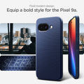 ACS09040 - Pixel 9a Case Liquid Air in Navy Blue showing the fluid modern design. Equip a bold style for the Pixel 9a