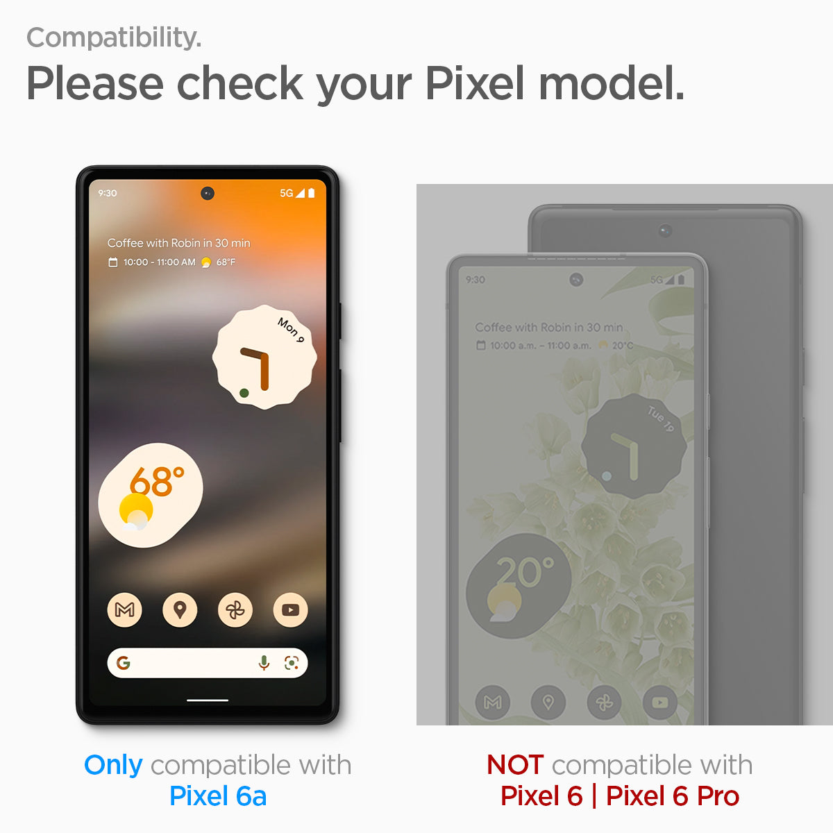 AGL04695 - Pixel 6a Screen Protector Alignmaster compatibility check your pixel model. Only compatible with pixel 6. Not compatible with pixel 6 pro.