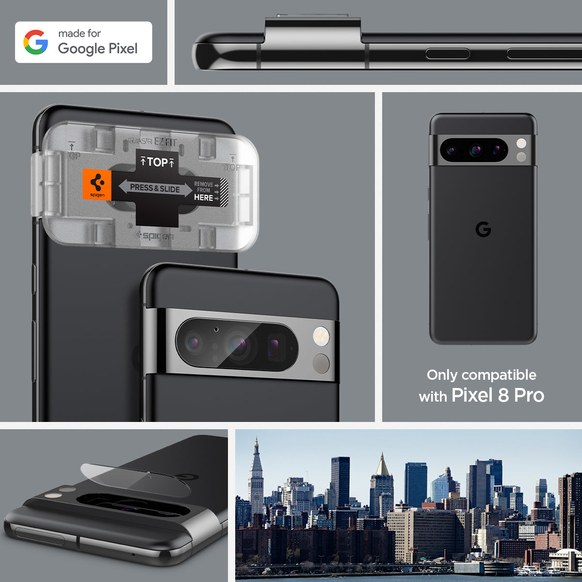 AGL07394 - Pixel 8 Pro Optik Lens Protector made for google pixel. only compatible with pixel 8 pro.