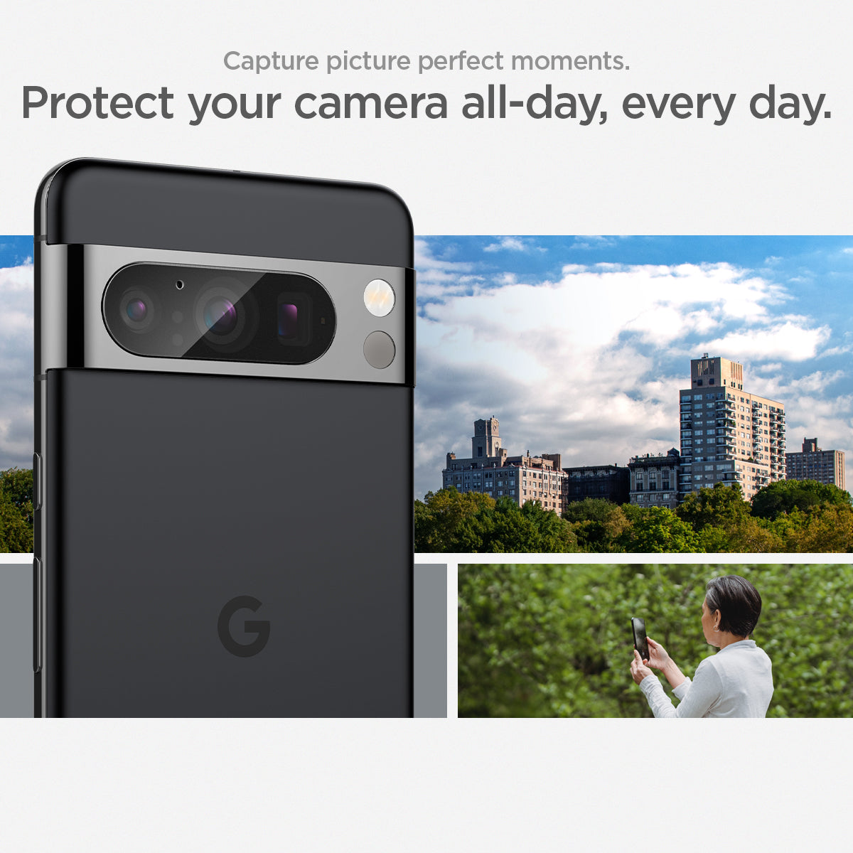 AGL07394 - Pixel 8 Pro Optik Lens Protector capture picture perfect moments. protect your camera all day every day.