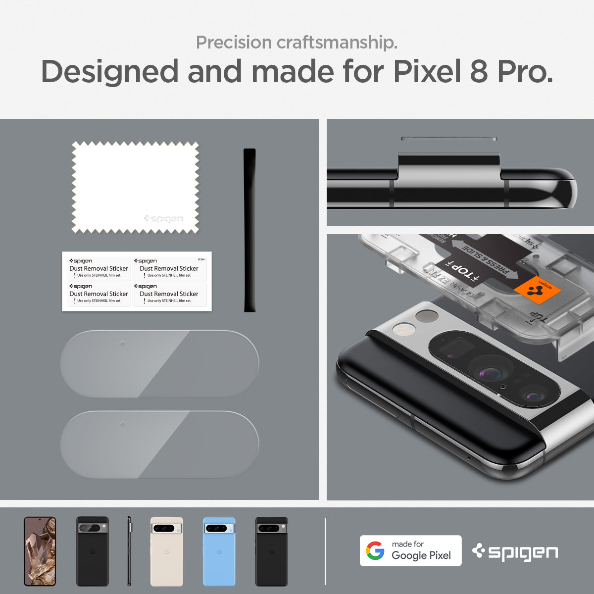 AGL07394 - Pixel 8 Pro Optik Lens Protector made for google. Precision craftmanship designed and made for pixel 8 pro.