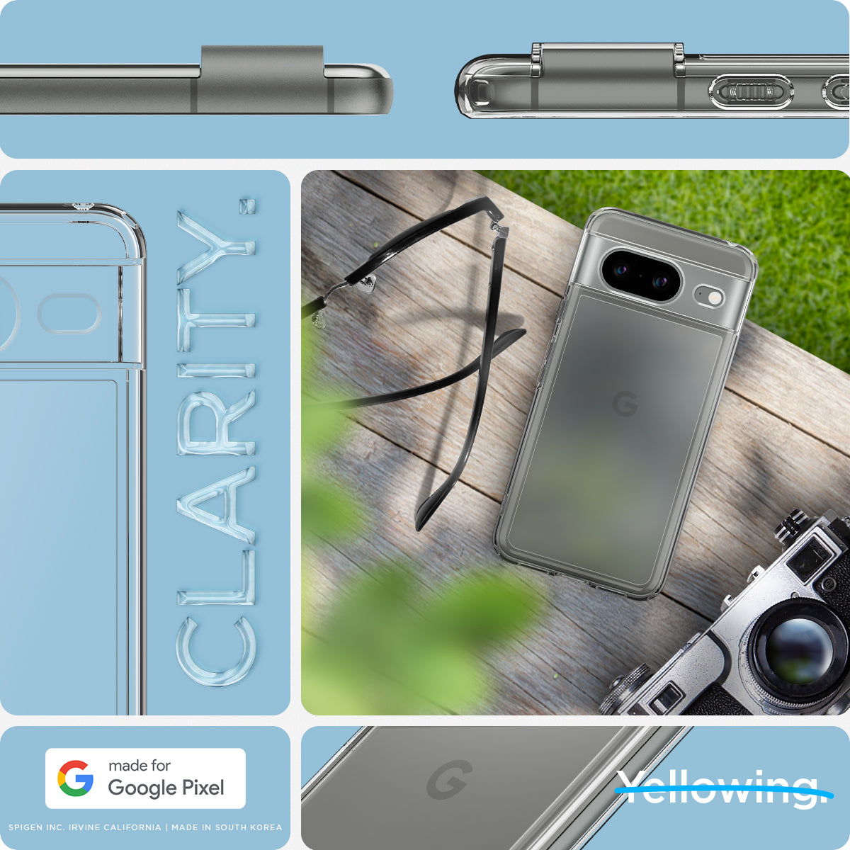 ACS06278 - Pixel 8 Case Ultra Hybrid in crystal clear made for google pixel.
