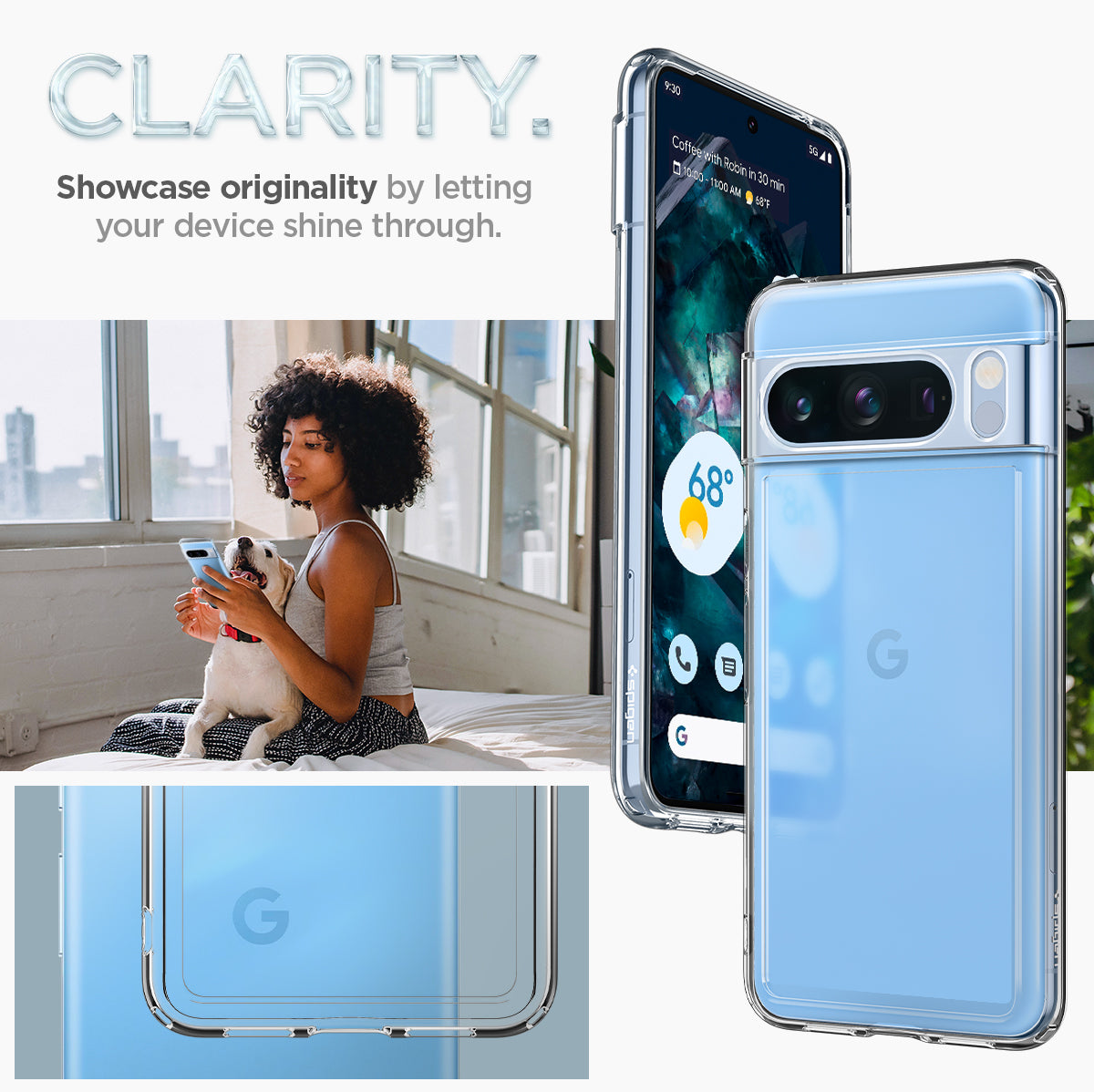 ACS06315 - Pixel 8 Pro Case Ultra Hybrid in crystal clear clarity. Showcase originality by letting your device shine through.