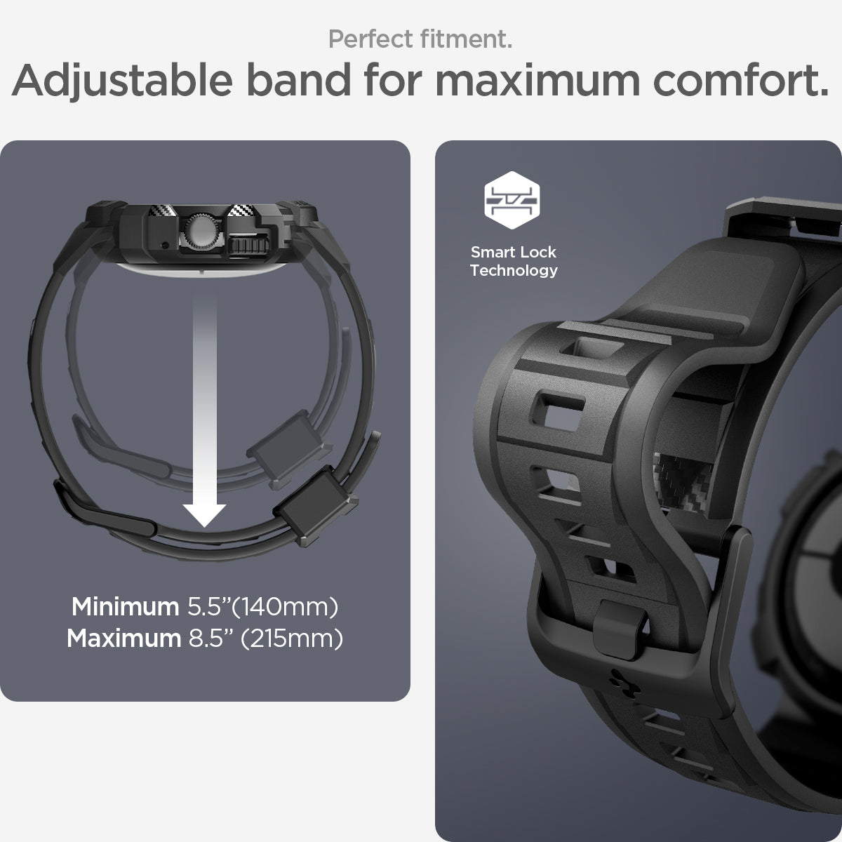 ACS04800 - Pixel Watch Case Rugged Armor Pro in black perfect fitment adjustable band for maximum comfort.