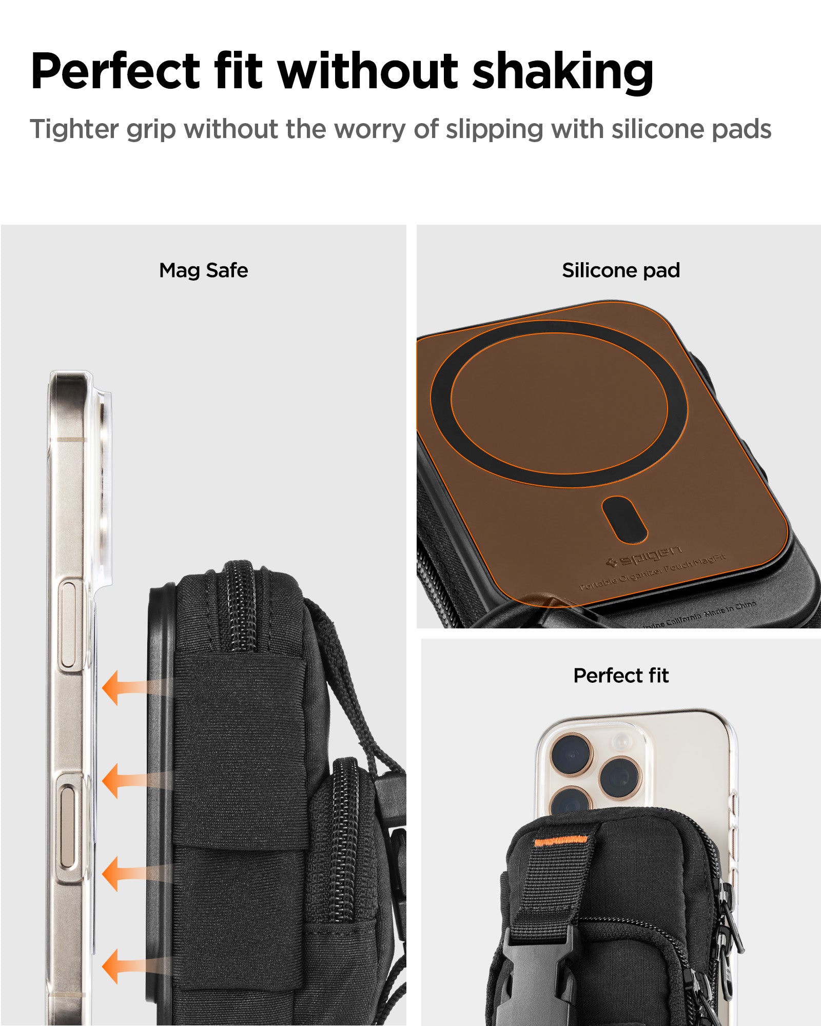 AFA09338 - MagSafe Card Holder Snap Zip (MagFit) has tighter grip without the worry of slipping with silicone pads. Perfect fit without shaking