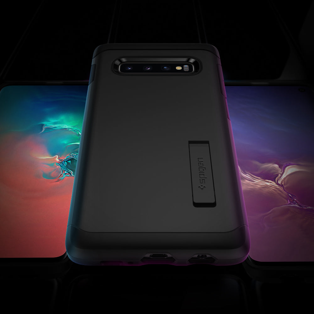 605CS25805 - Galaxy S10 Tough Armor Case in black showing back.